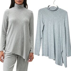 Michael Stars NWT Cher Turtleneck Asymmetrical Hem  Tunic Top gray sweater NEW